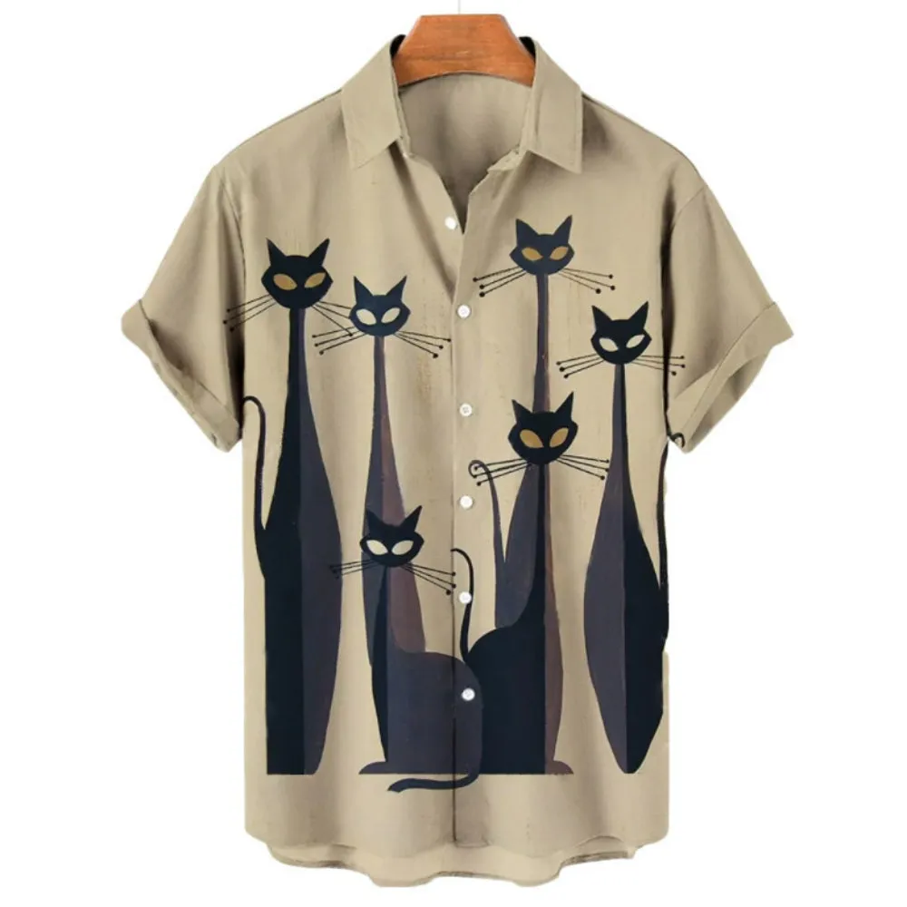 3D Animal Digital Print Beach Shirt