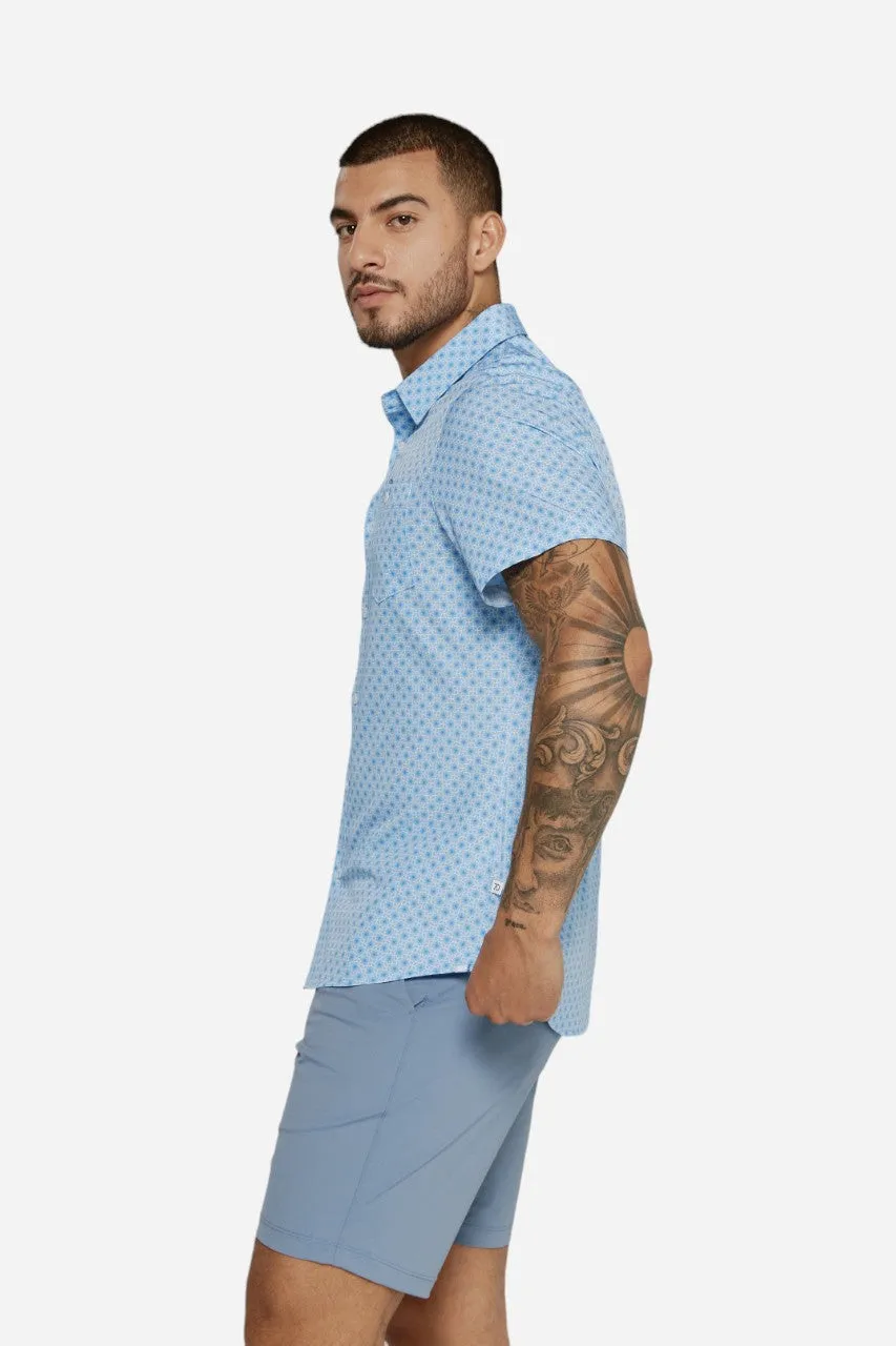 7 Diamonds Eldon Short Sleeve Shirt in Light Blue