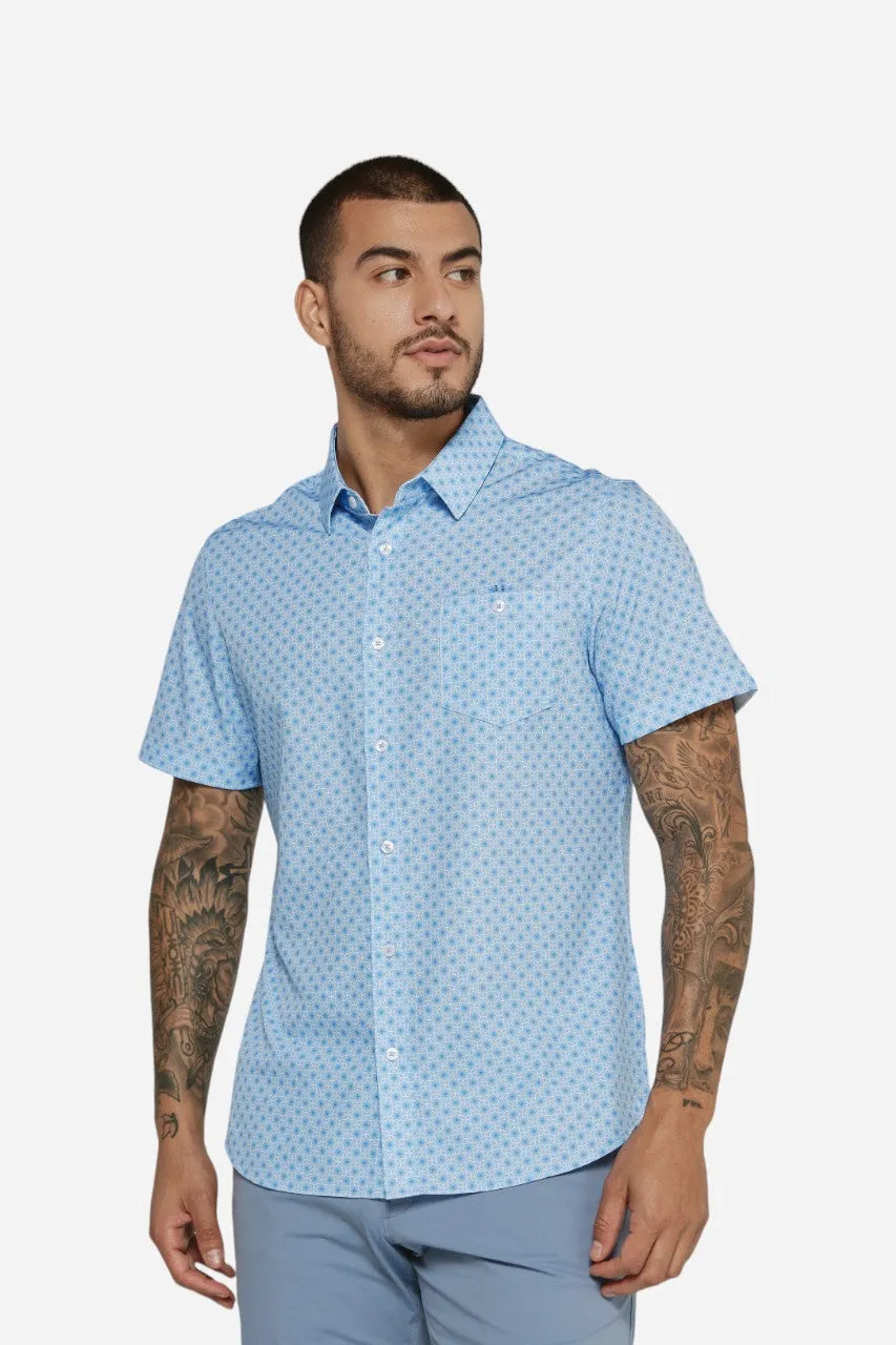 7 Diamonds Eldon Short Sleeve Shirt in Light Blue