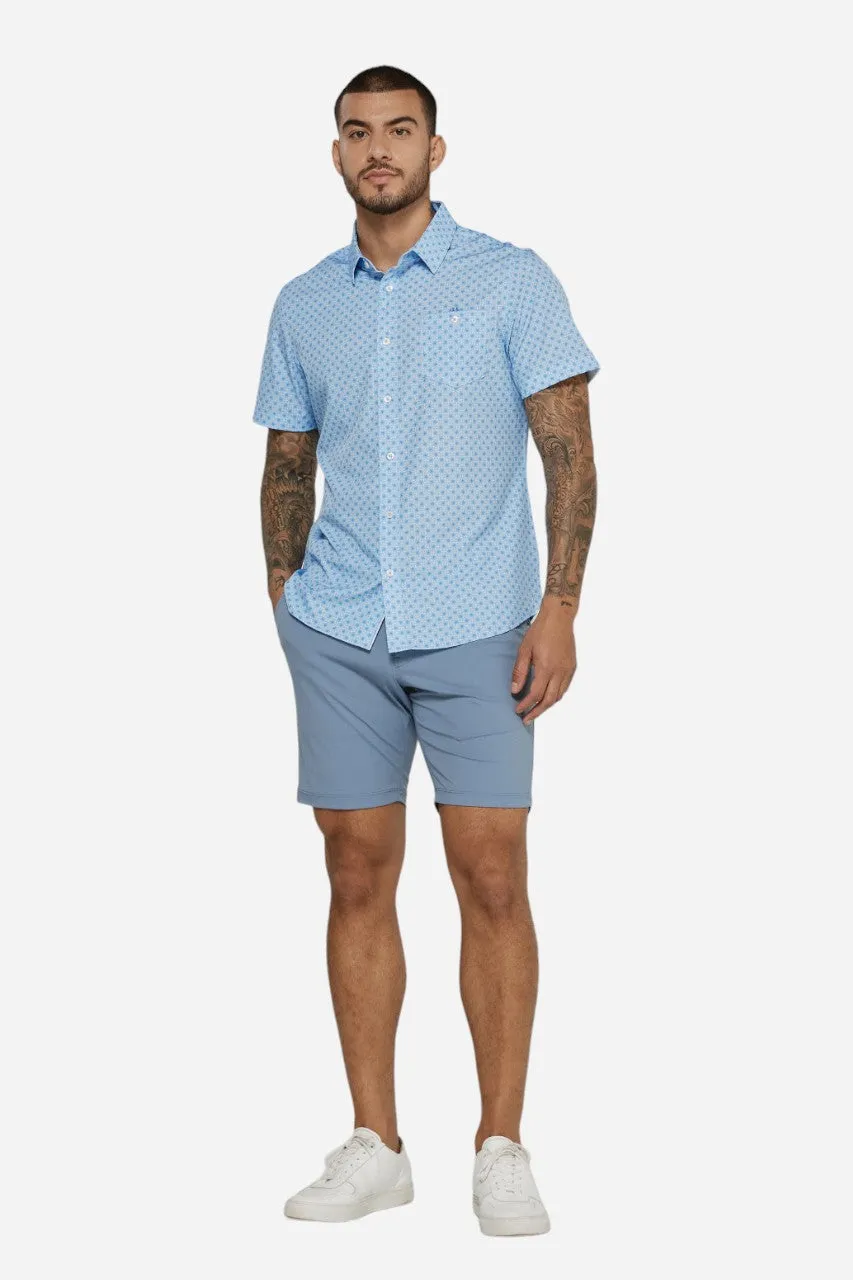 7 Diamonds Eldon Short Sleeve Shirt in Light Blue