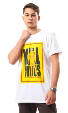 94239 Short Sleeves Cotton Round T-Shirt - White