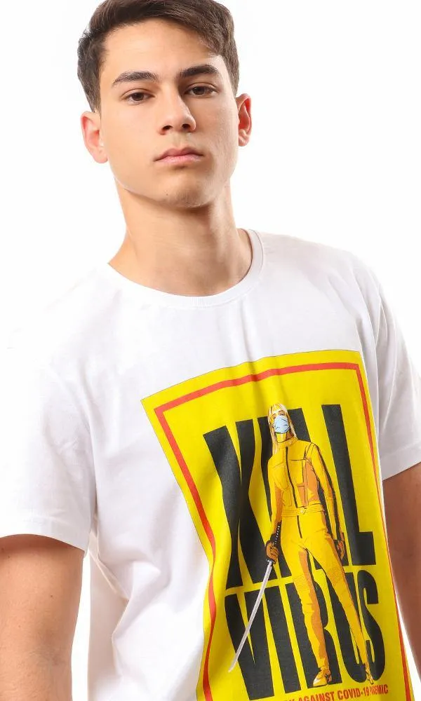 94239 Short Sleeves Cotton Round T-Shirt - White