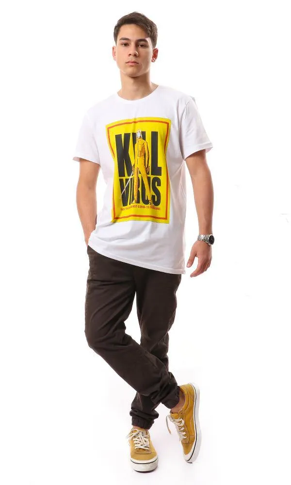 94239 Short Sleeves Cotton Round T-Shirt - White