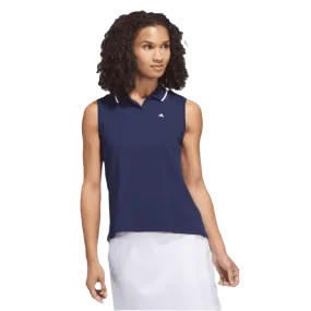 Adidas Ladies Go-To Piqué Sleeveless Golf Polo Shirt - Blue