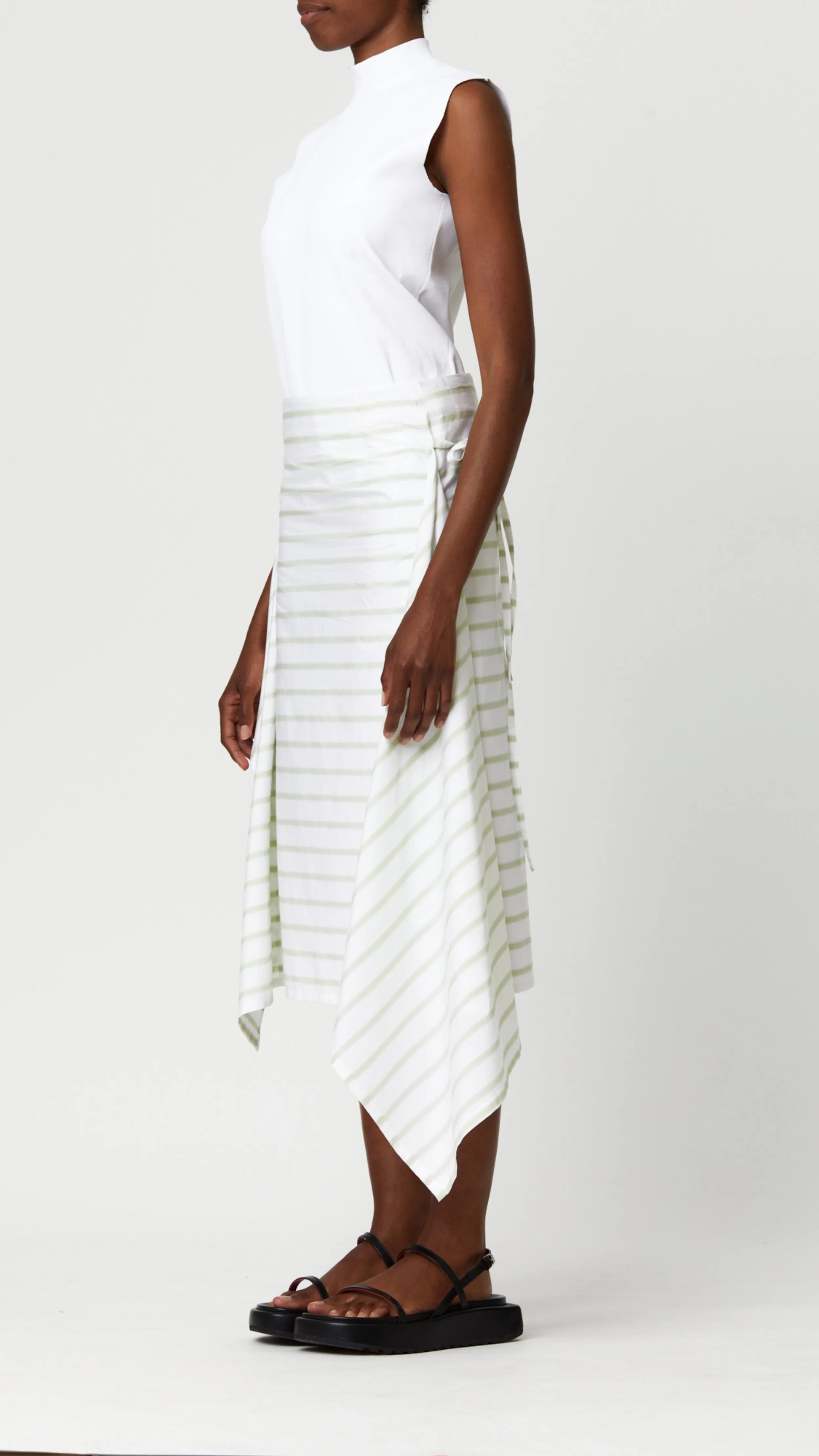 Asymmetrical Striped Skirt