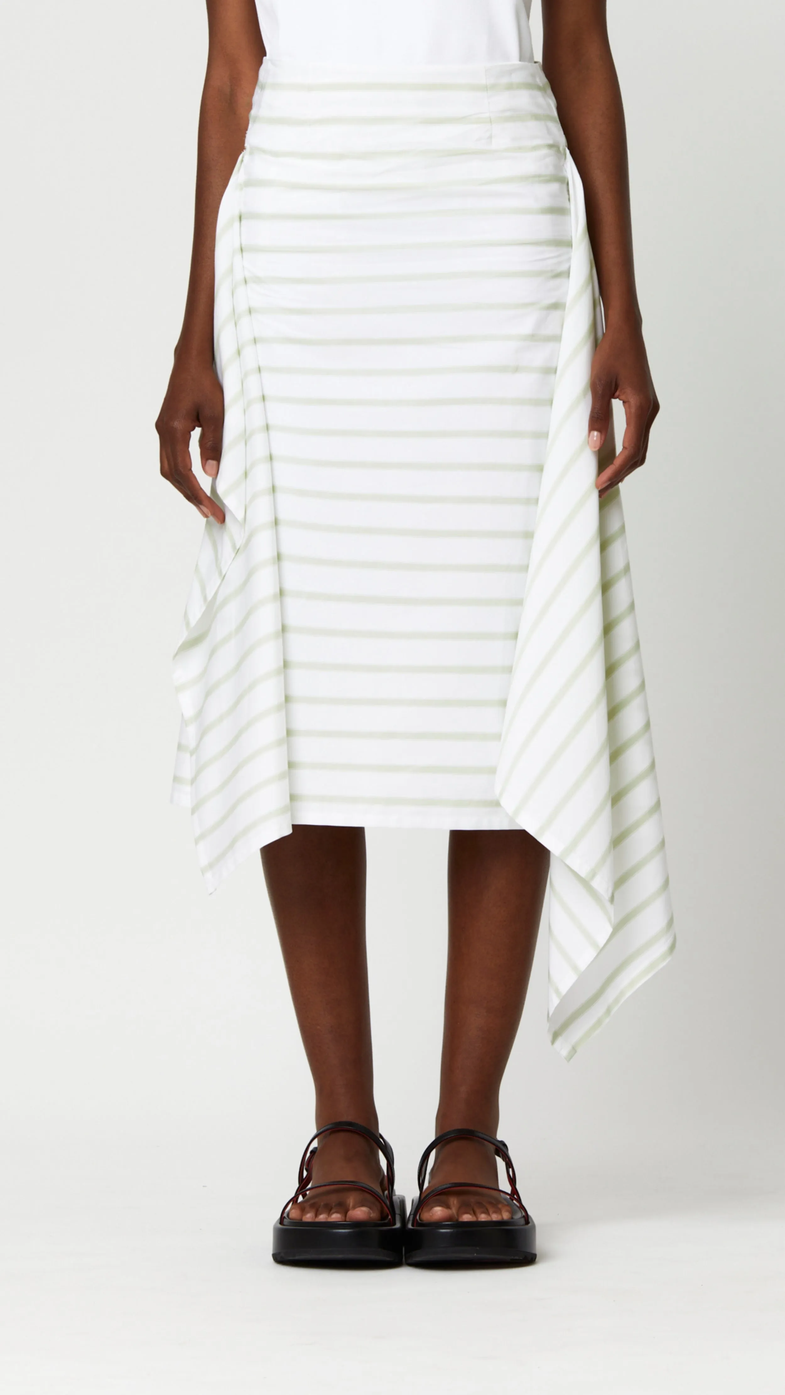 Asymmetrical Striped Skirt