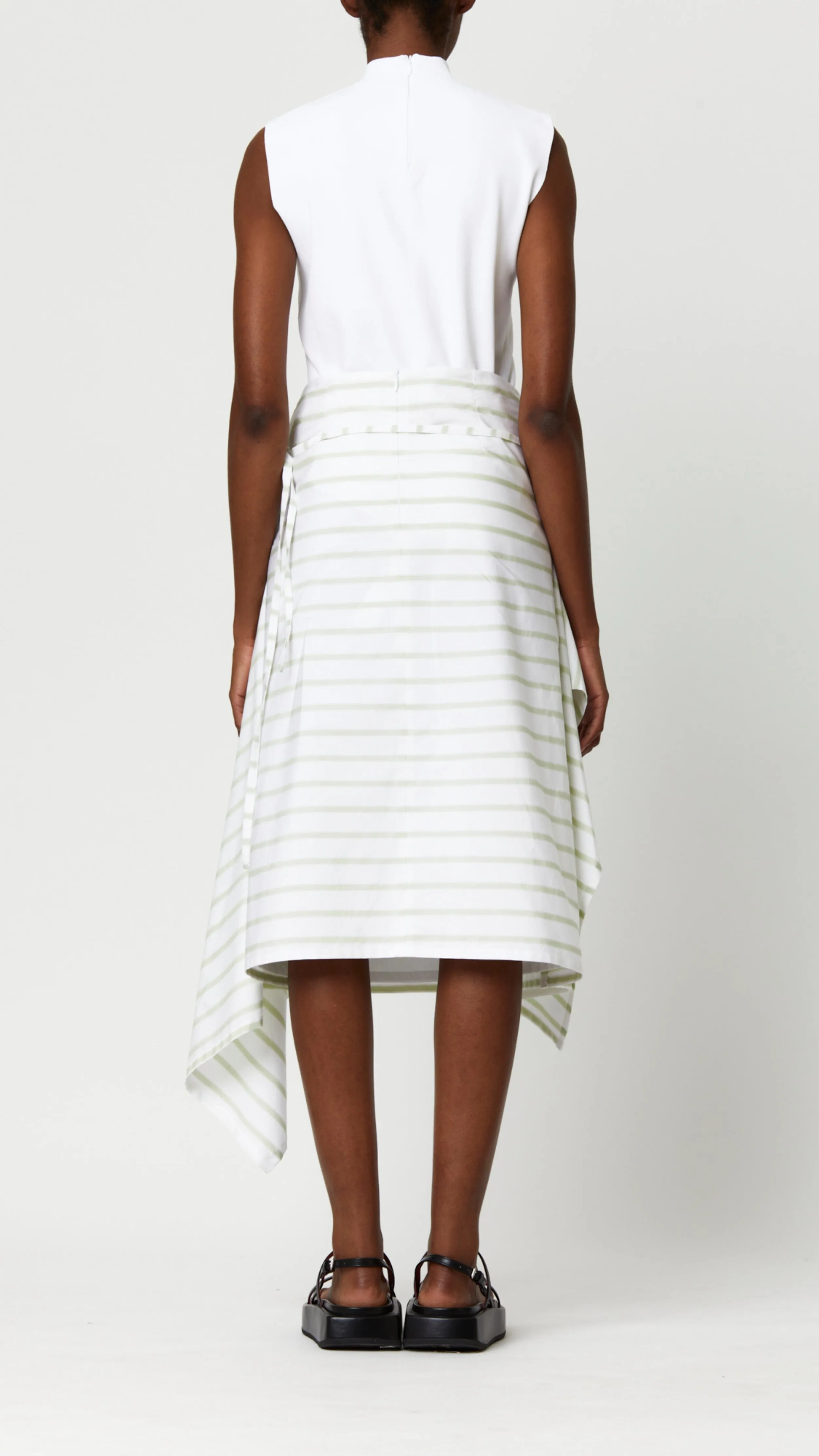 Asymmetrical Striped Skirt