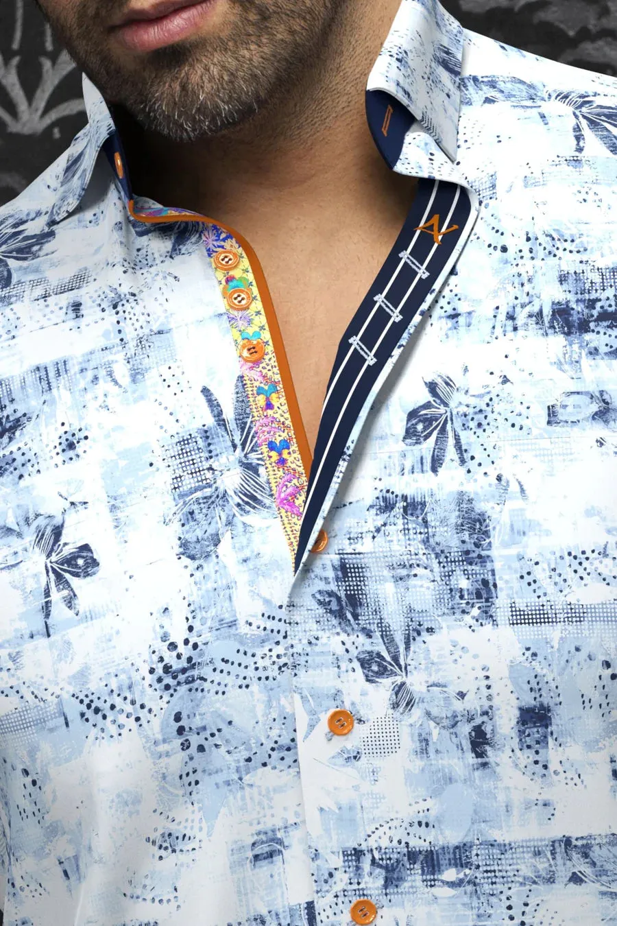 Au Noir Extensible Short Sleeve Shirt | Melilla Light Blue