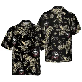 Barber Shop Skull Hawaiian Shirt