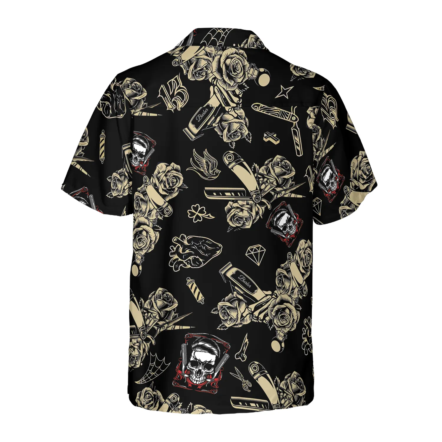 Barber Shop Skull Hawaiian Shirt