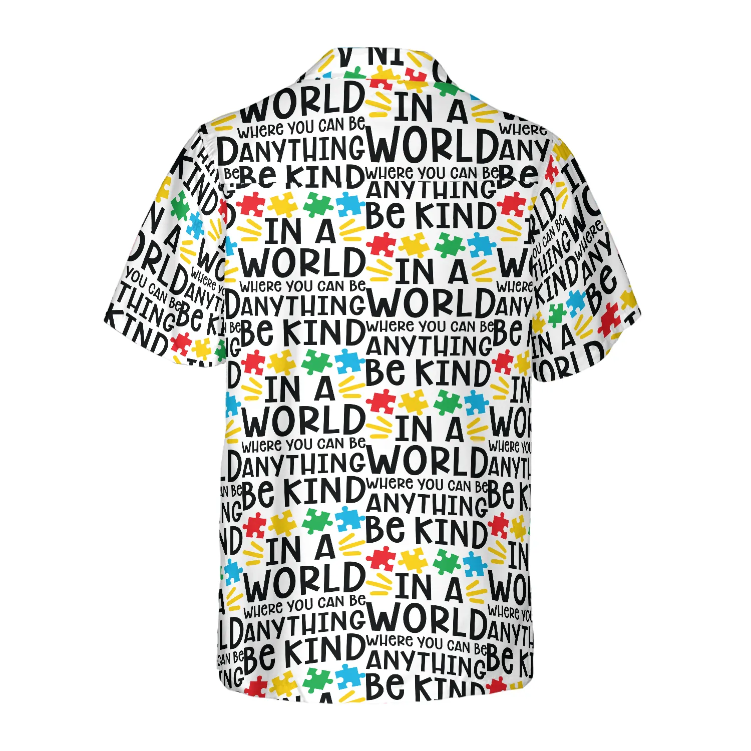 Be Kind Autism Multicolor Puzzle Hawaiian Shirt