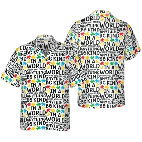 Be Kind Autism Multicolor Puzzle Hawaiian Shirt
