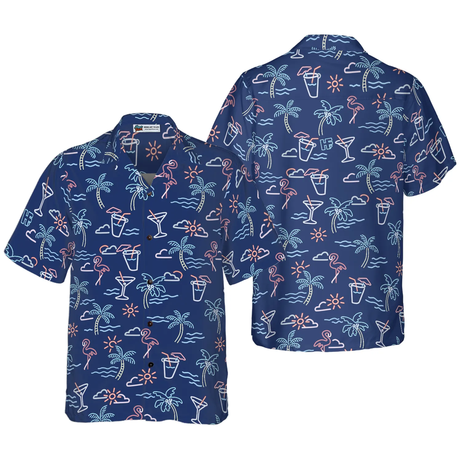 Beach Party Tropical Flamingo Hawaiian Shirt