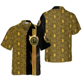 Bitcoin Flame Hawaiian Shirt