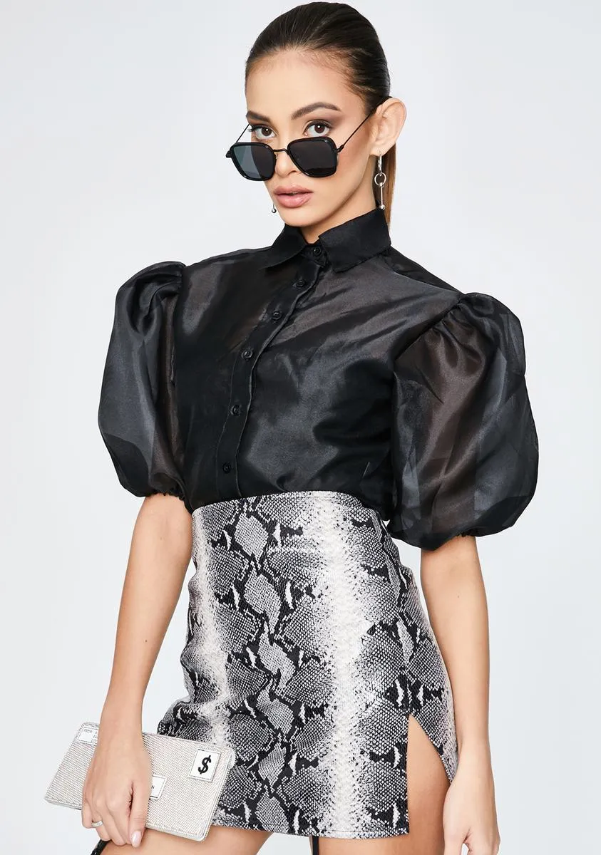 Black Maloney Sheer Blouse