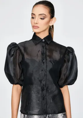 Black Maloney Sheer Blouse