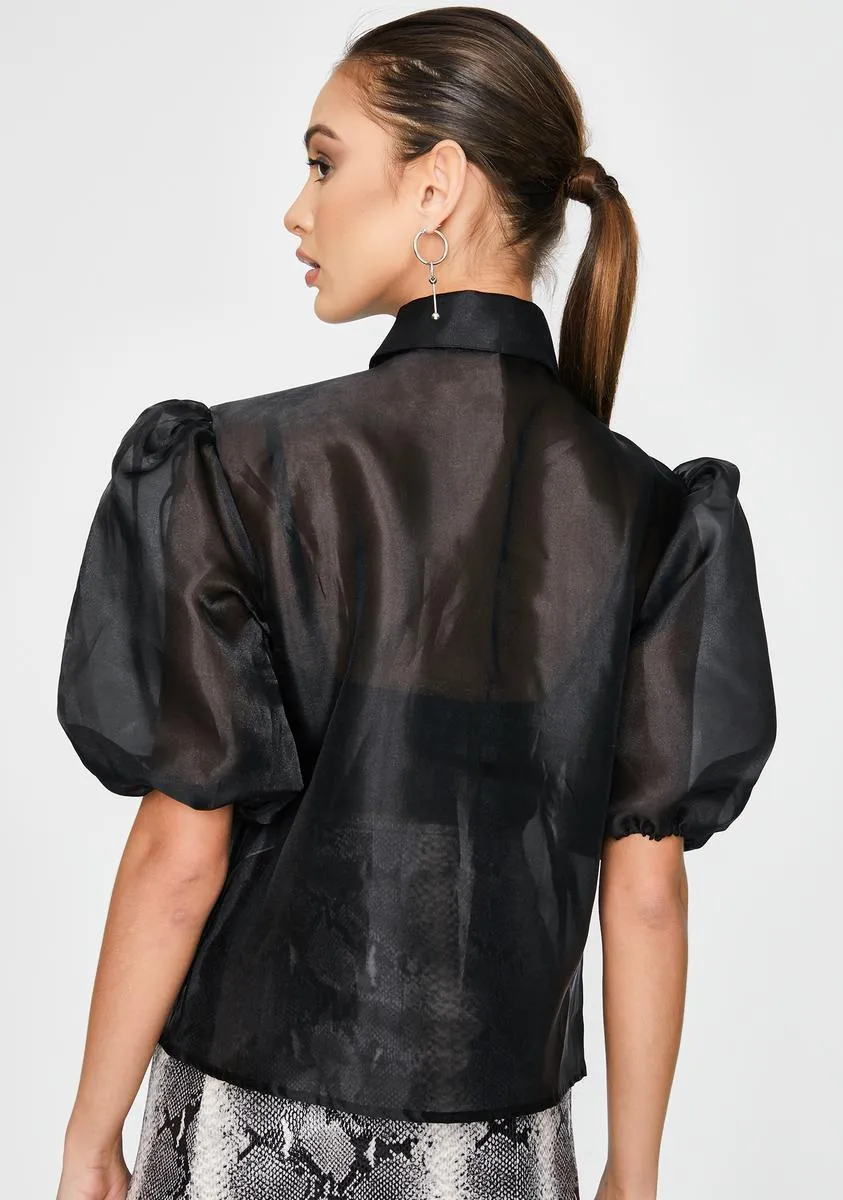 Black Maloney Sheer Blouse