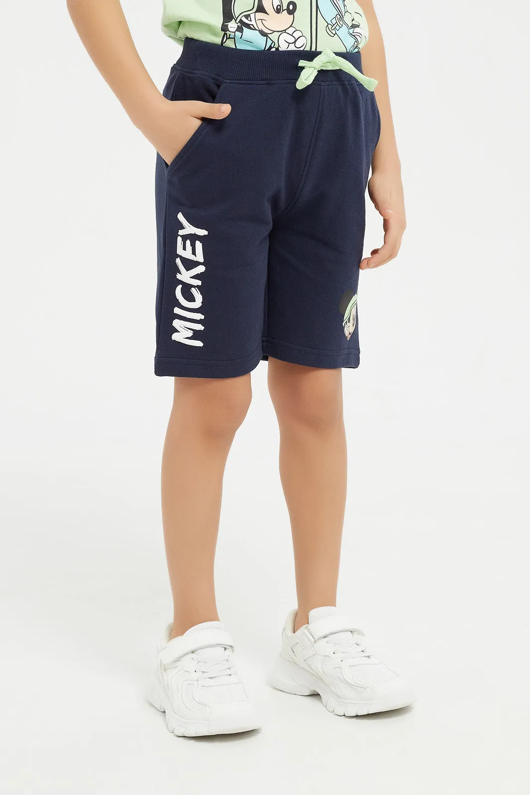 Boys Mint Micky T-Shirt And Shorts Set (2 Piece)