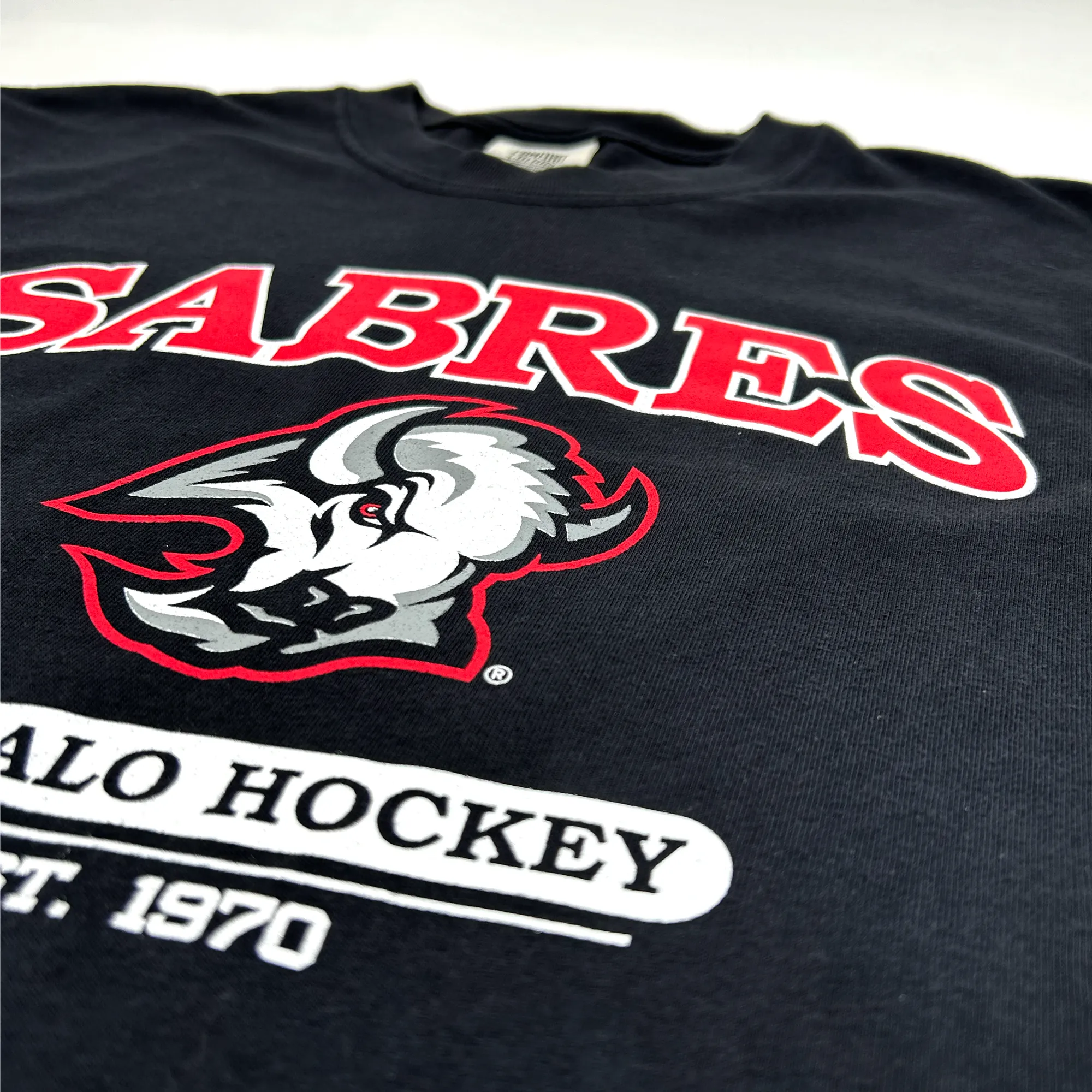 Buffalo Sabres Est 1970 Black & Red Alternate Logo T-Shirt