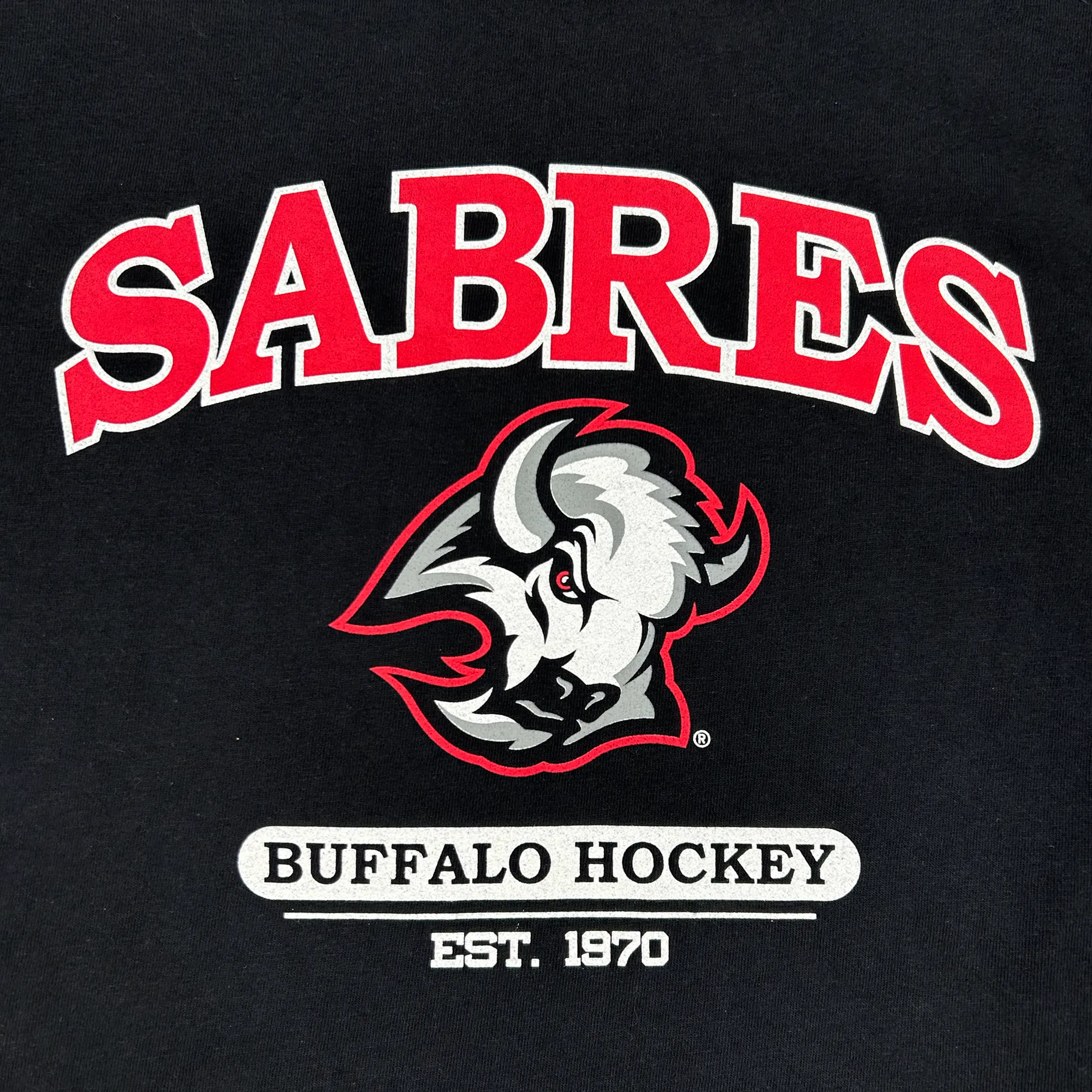 Buffalo Sabres Est 1970 Black & Red Alternate Logo T-Shirt