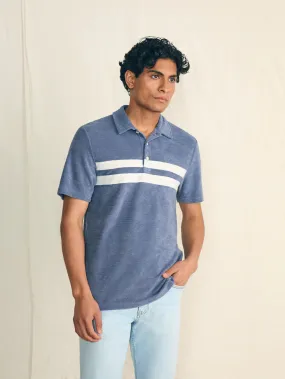 Cabana Towel Terry Shirt Stripe Polo - Stormy Sky