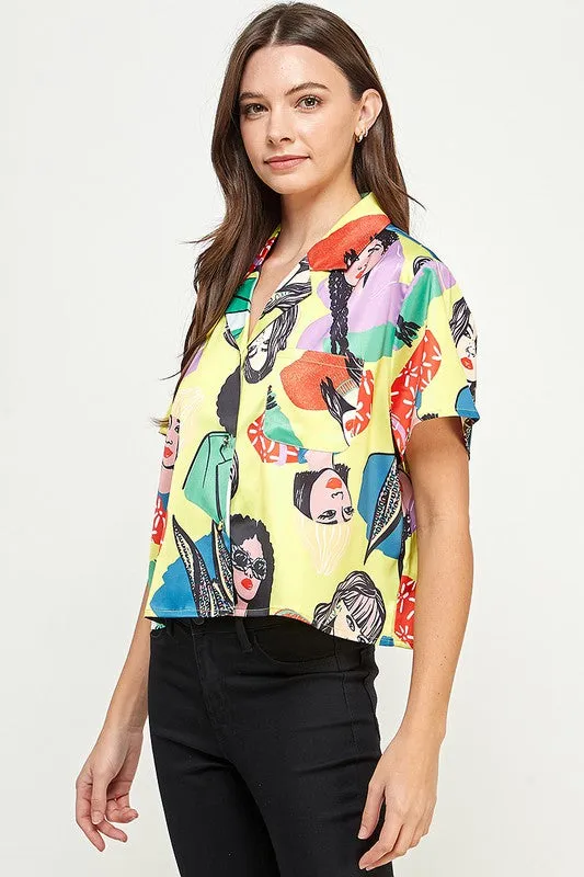 Camisa Boxy 80’s Vibes Satinada