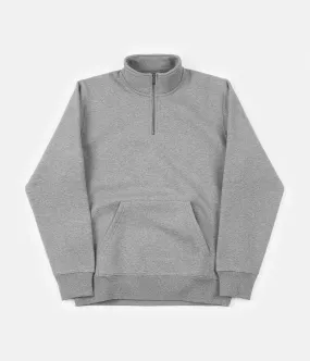 Carhartt Chase Zip Neck Sweatshirt - Grey Heather / Gold