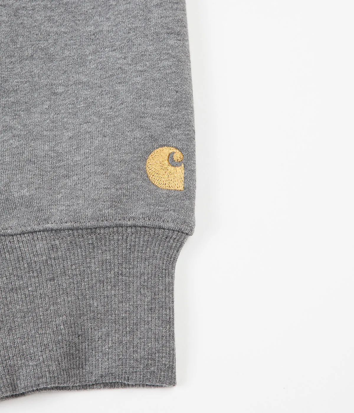 Carhartt Chase Zip Neck Sweatshirt - Grey Heather / Gold