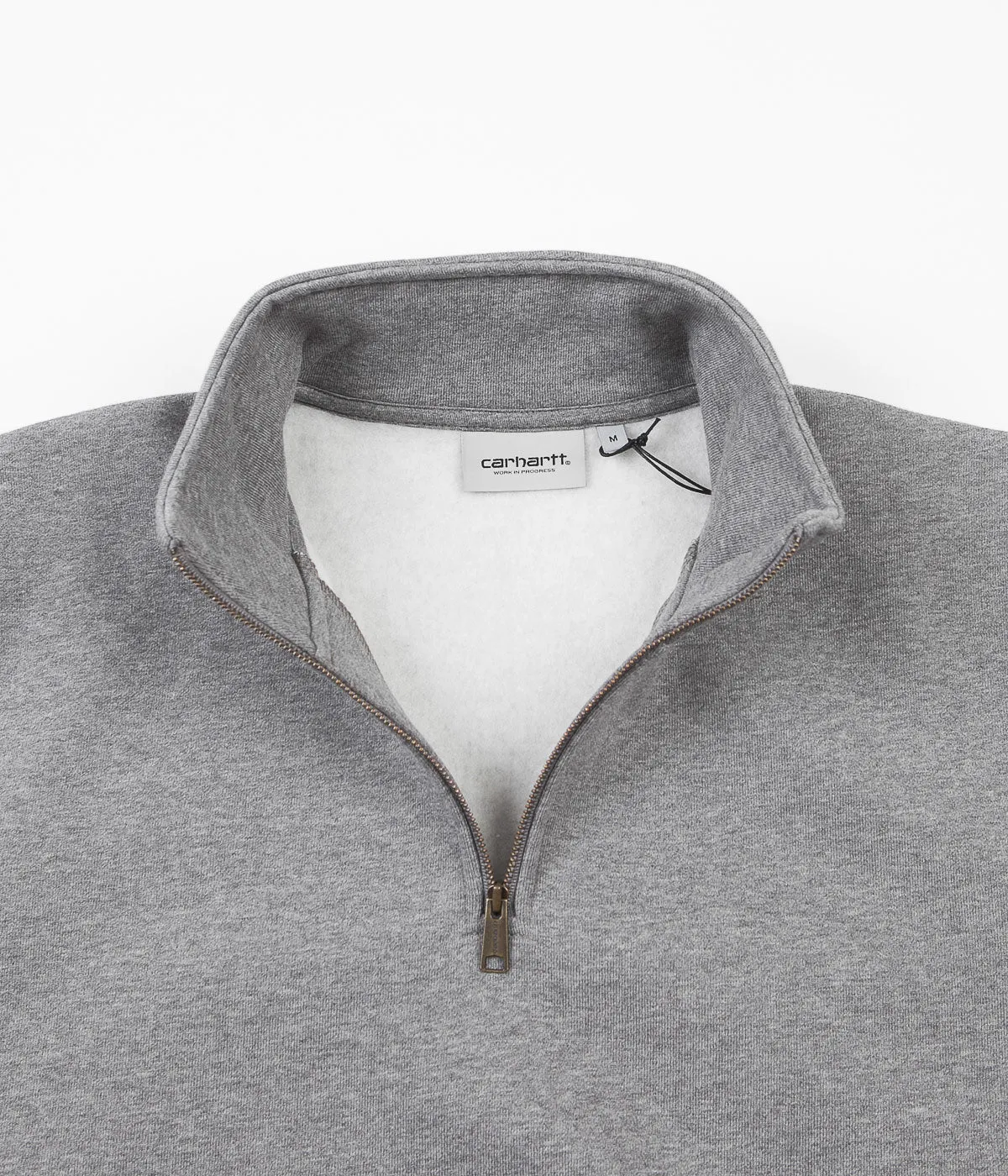 Carhartt Chase Zip Neck Sweatshirt - Grey Heather / Gold