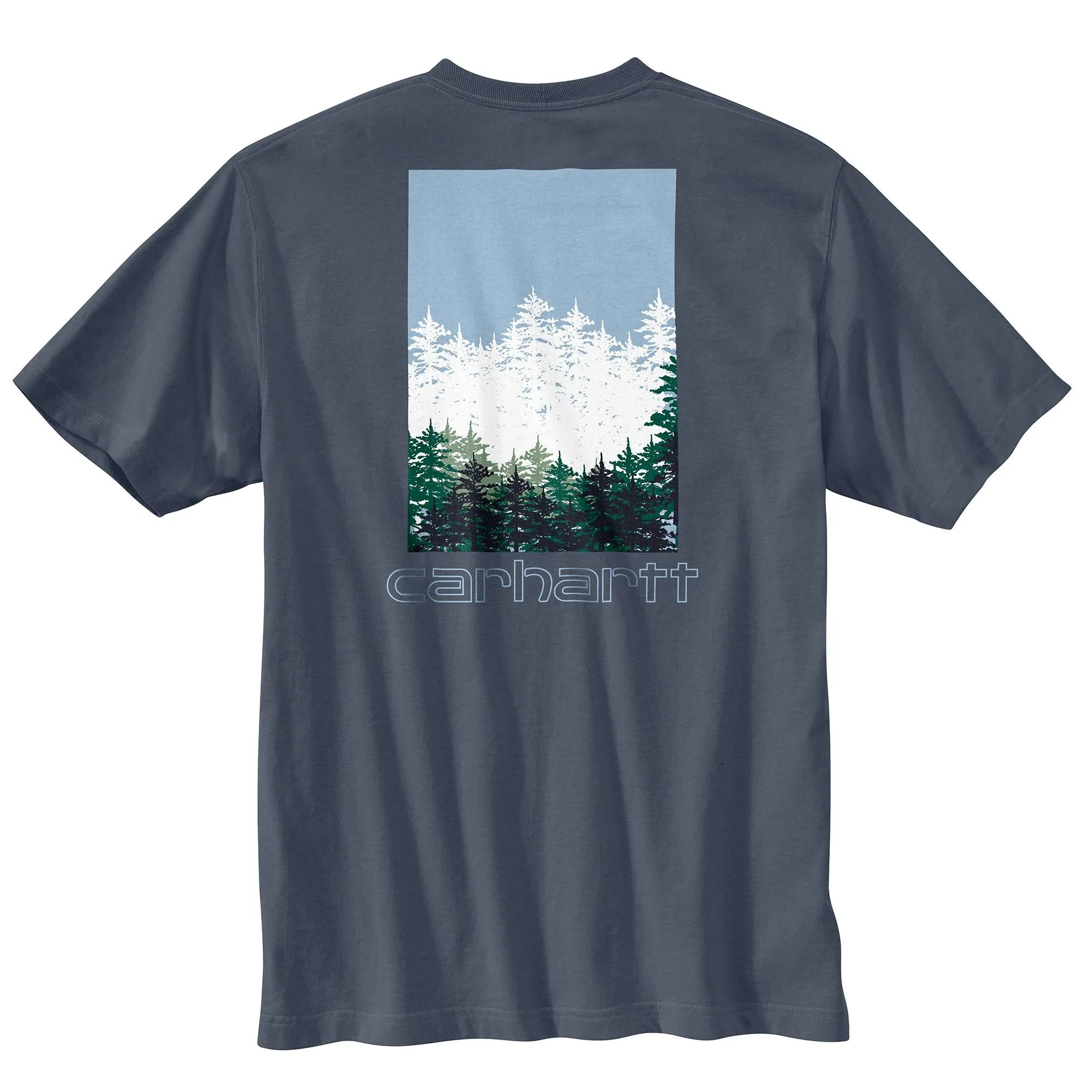 CARHARTT RELAXED FIT HEAVYWEIGHT SHORT SLEEVE OUTDOOR GRAPHIC T-SHIRT BLUESTONE 105718