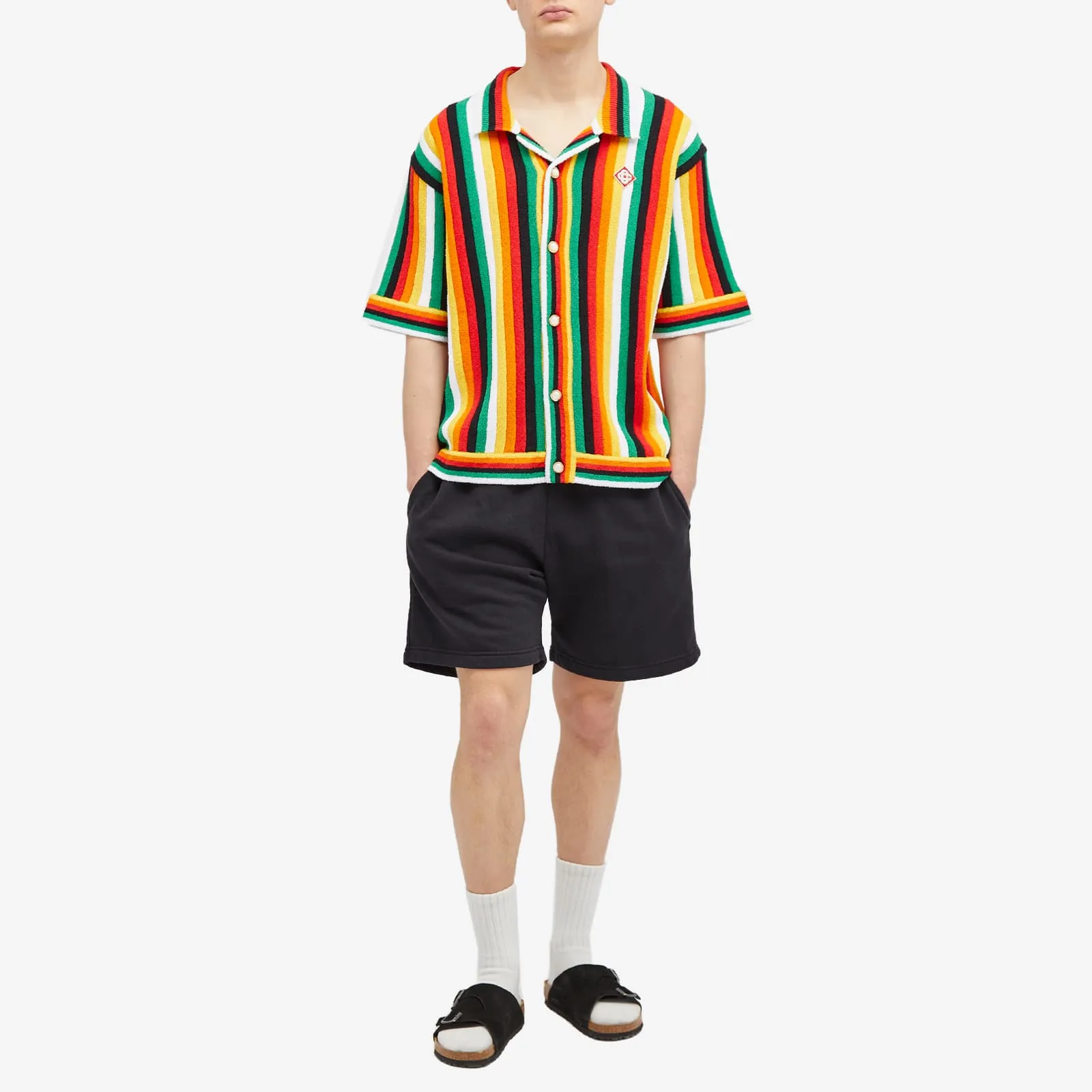 Casablanca Striped Towelling Short Sleeve Shirt, Multi