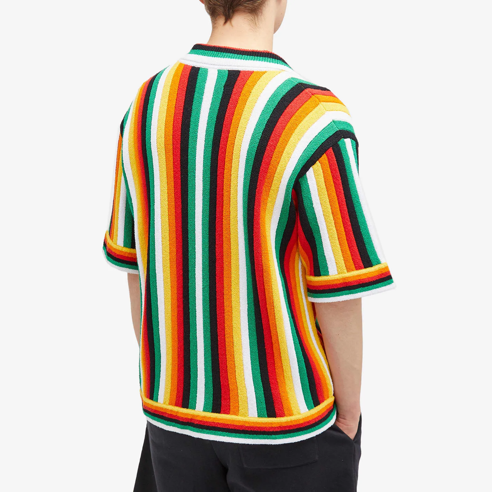 Casablanca Striped Towelling Short Sleeve Shirt, Multi