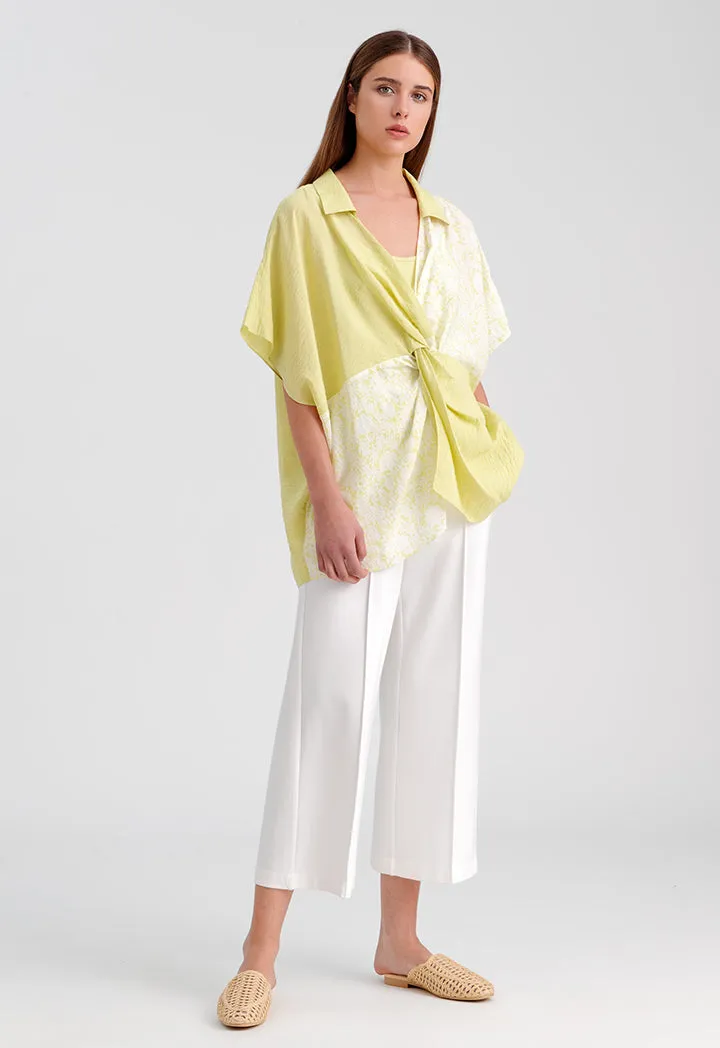 Choice Classic Twisted Front Printed Blouse Mint