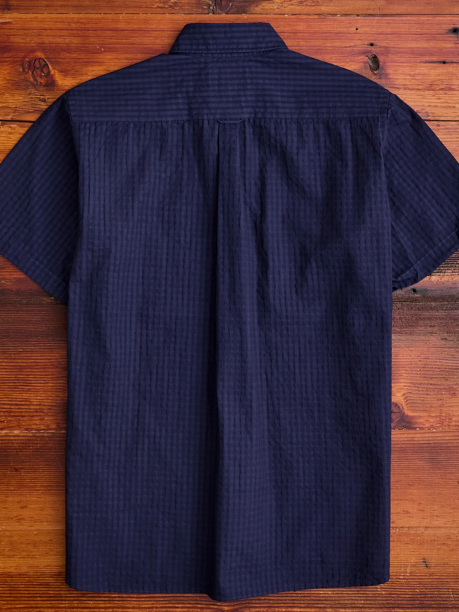 Classic Fit Short Sleeve Button-Down Shirt in Indigo Fade