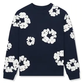Denim Tears The Cotton Wreath Long-Sleeve Navy T Shirt