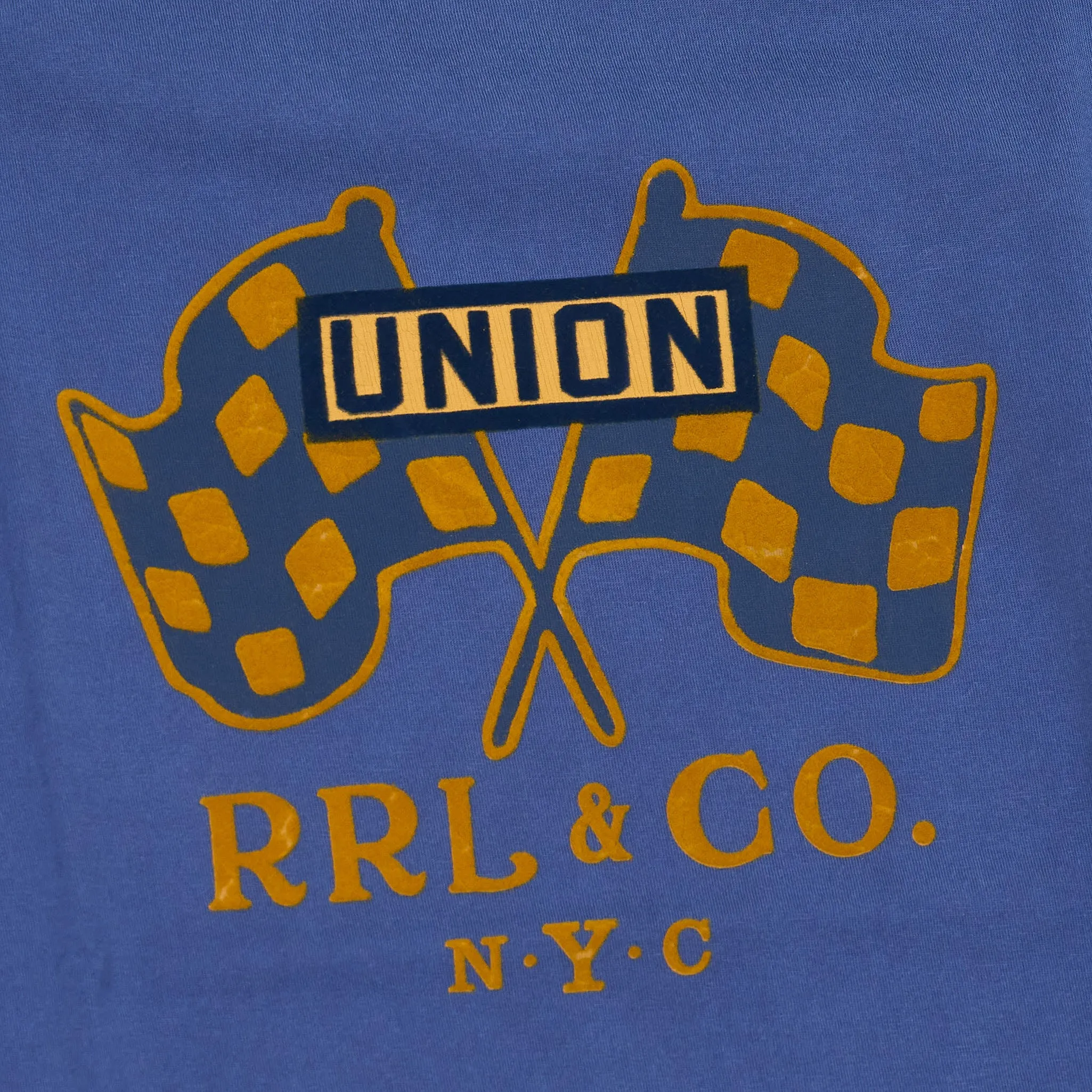 Double RL Union Flag Printed Crew Neck T-Shirt