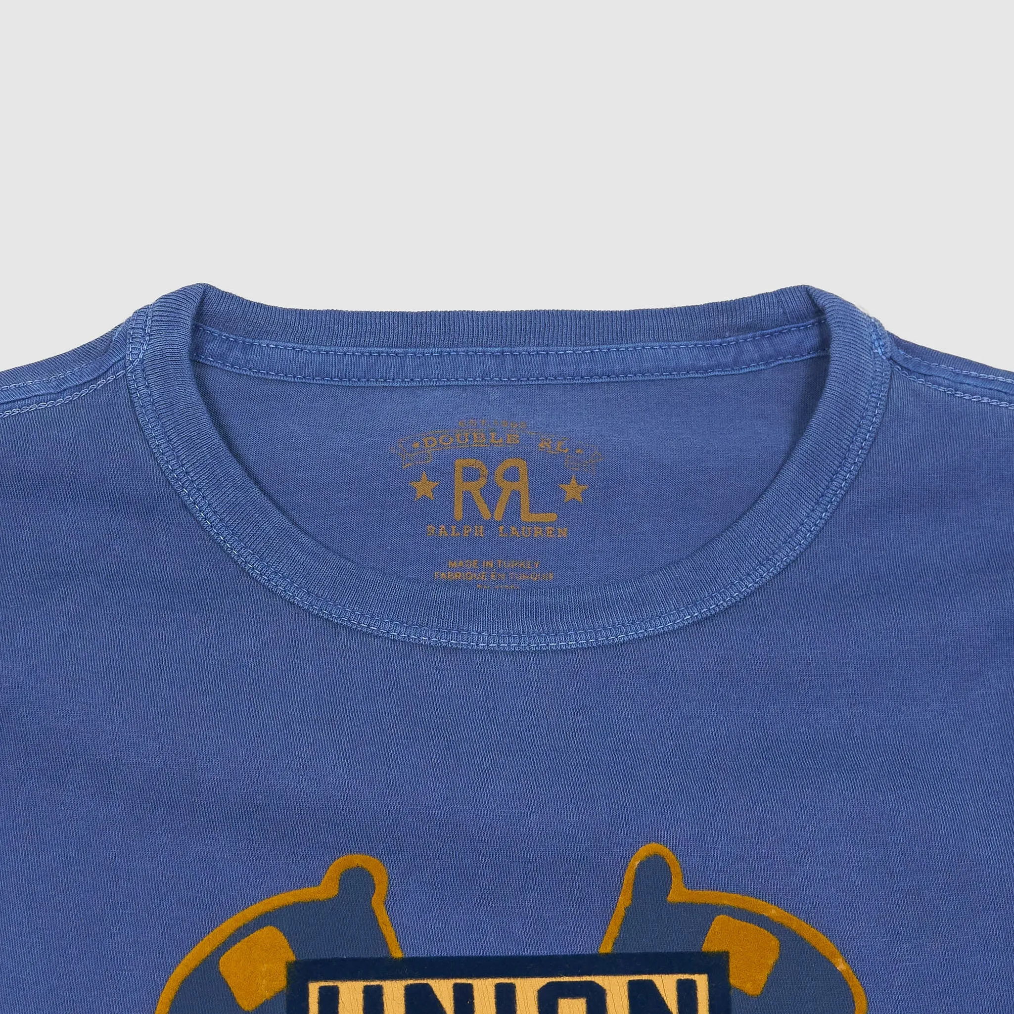 Double RL Union Flag Printed Crew Neck T-Shirt