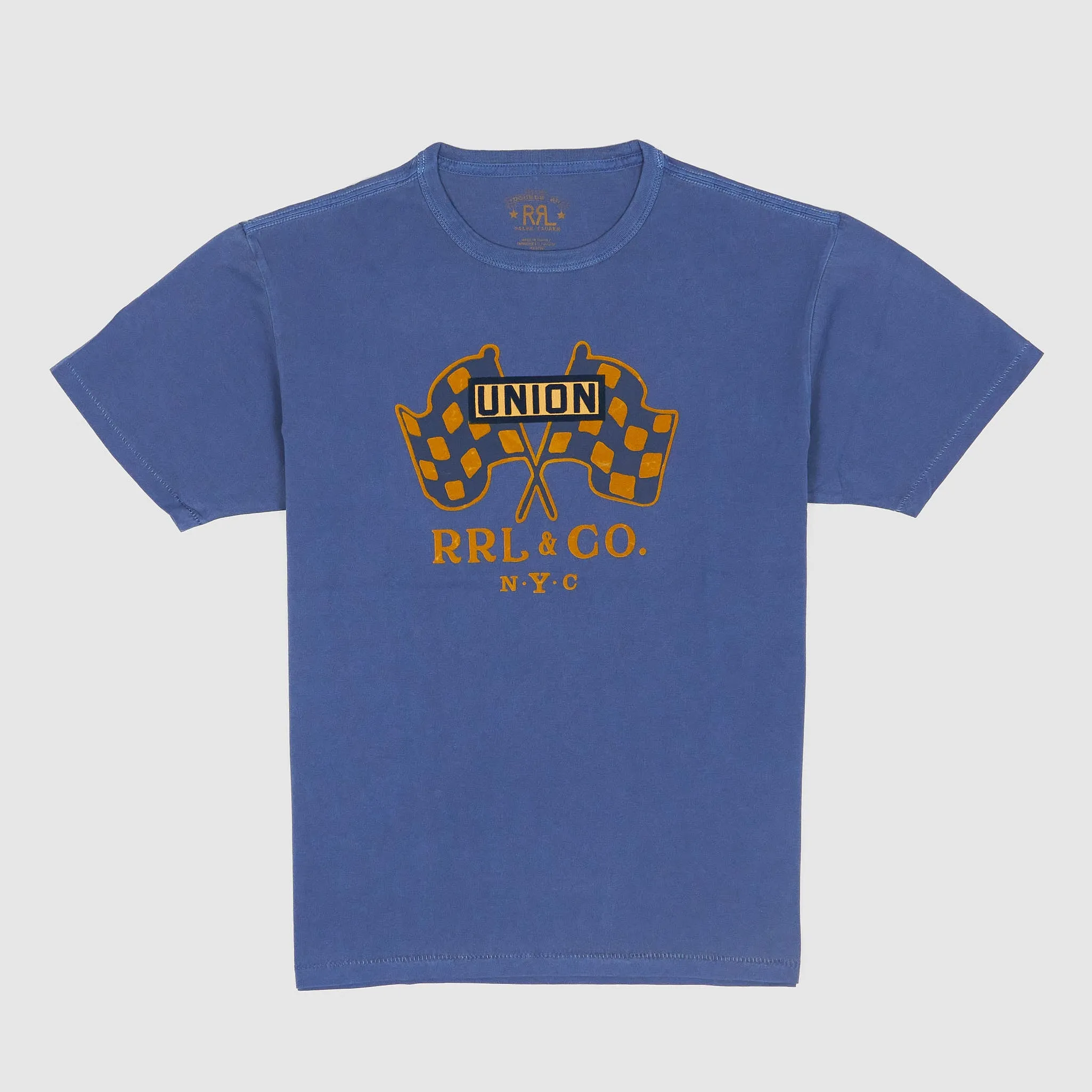 Double RL Union Flag Printed Crew Neck T-Shirt