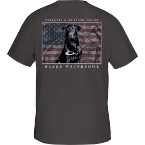DRAKE AMERICANA LAB T- SHIRT - STEEL GREY