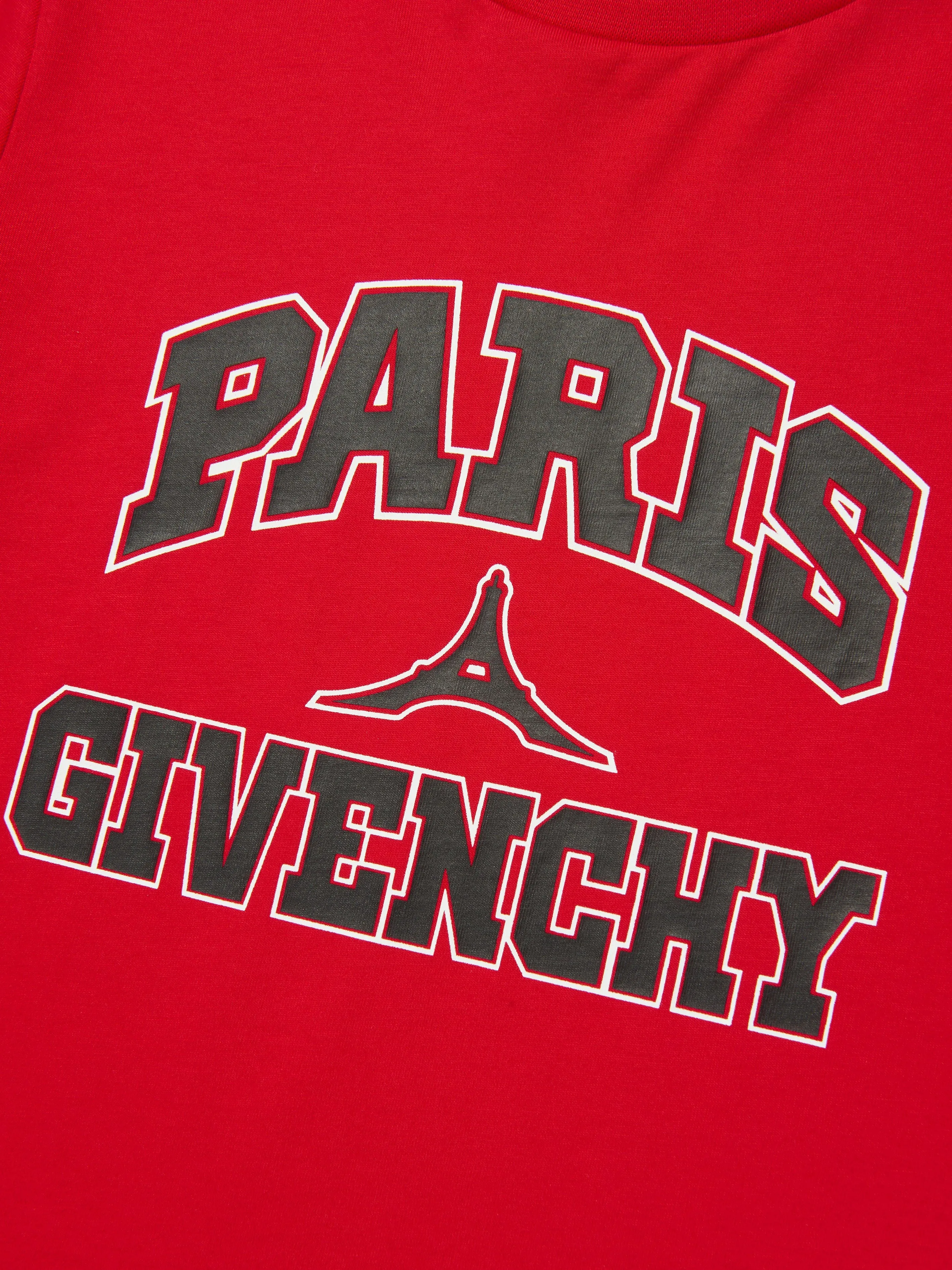 Givenchy Boys Paris Logo Print T-Shirt in Red