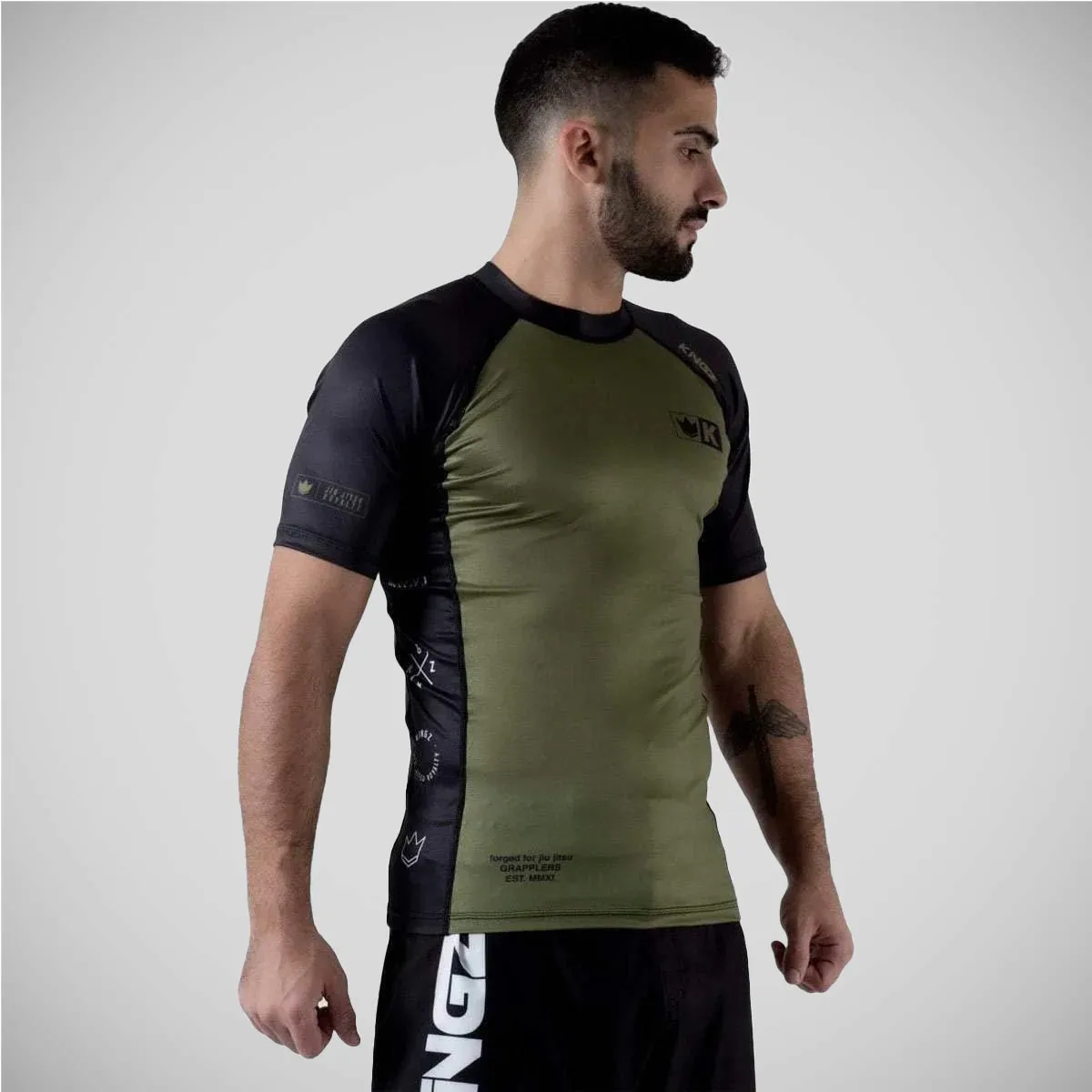 Green Kingz Krown Short Sleeve Rash Guard