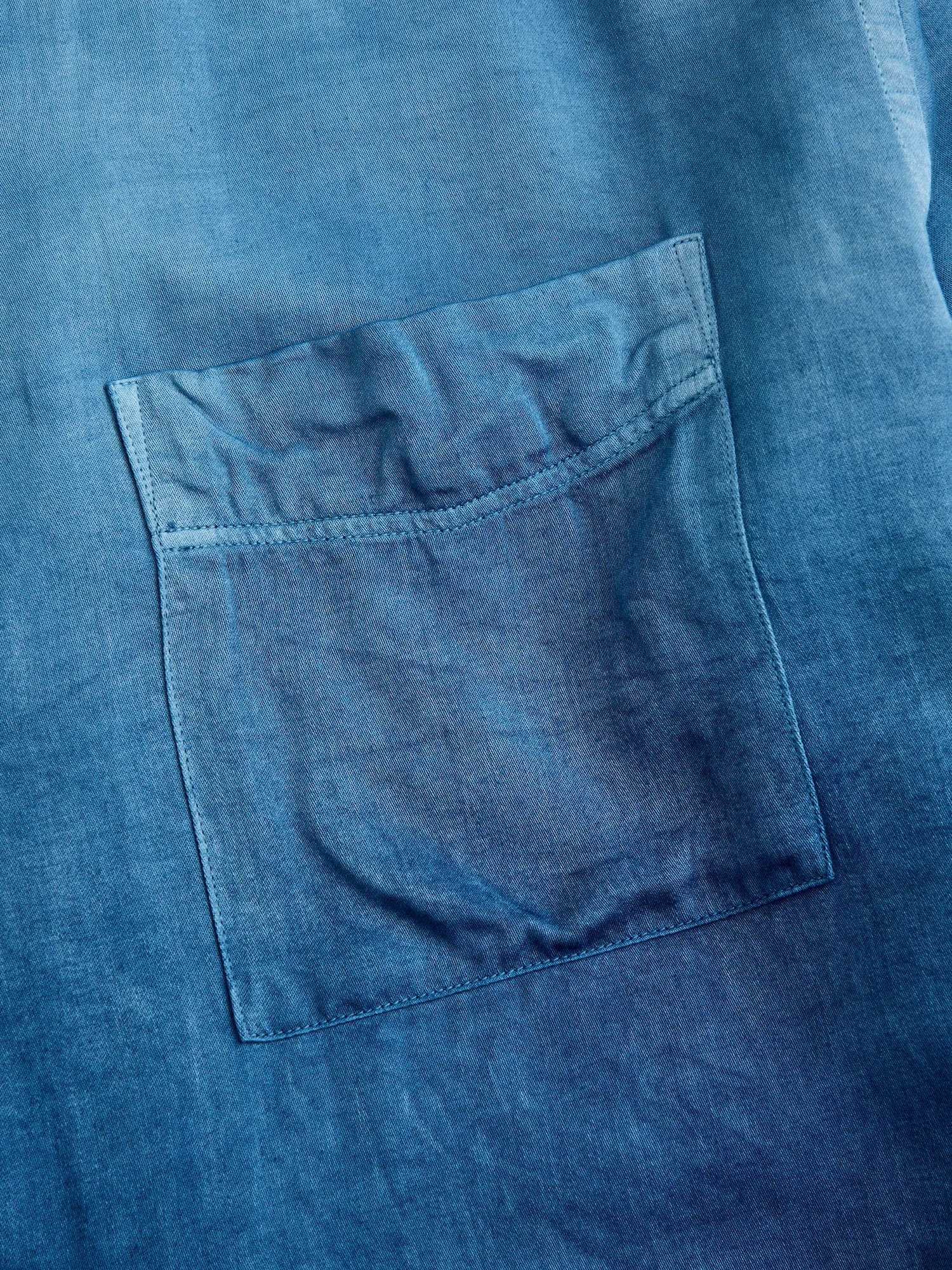 Hand-Dyed Short Sleeve Shirt in Indigo Gradient