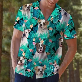 Hawaii Shirt – American Bulldog Dog Tropical Hawaiian Shirt - Button Down Short Sleeve Shirts For Men Women