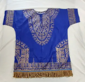 Hebrew Israelite Tunic-Style Dashiki w/ Premium Gold Fringes