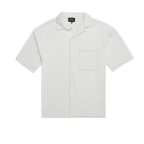HOMME  Contrast Stitch Short Sleeve Shirt White