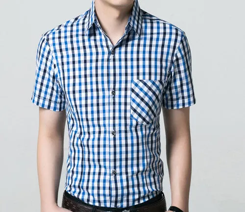 Hot summer Men Short Sleeve Shirts Slim.