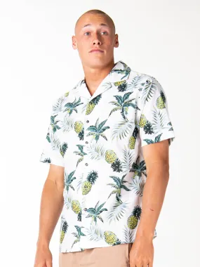 Invite Only Short Sleeve Cuban Shirt - White