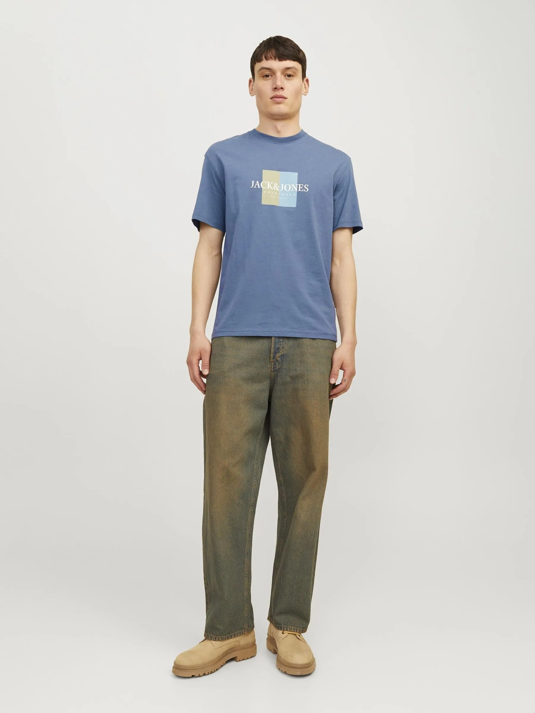 Jack & Jones Mens Fredeiksberg Regular Fit 100% Cotton Tee-NIGHT