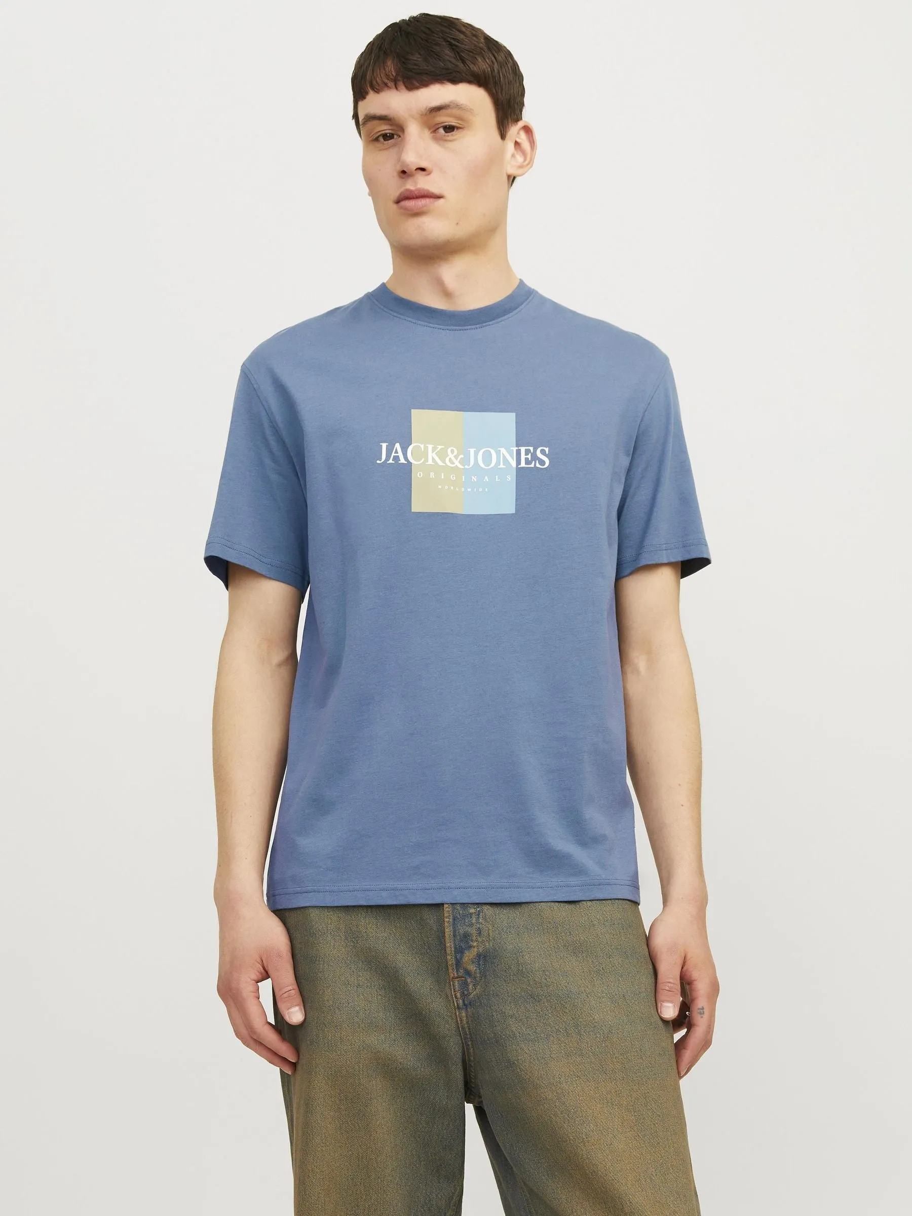 Jack & Jones Mens Fredeiksberg Regular Fit 100% Cotton Tee-NIGHT