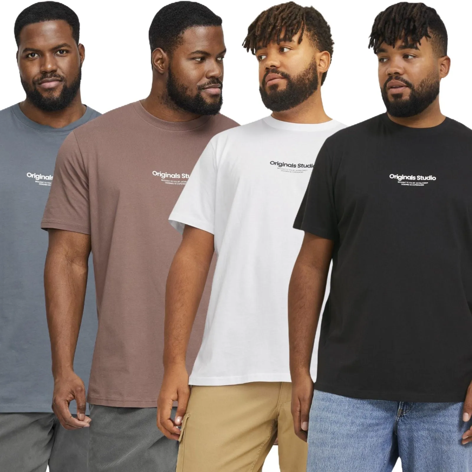 Jack & Jones Mens Vesterbro Crew Neck Big & Tall Short Sleeve T-Shirt